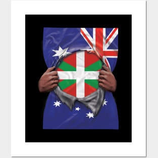 Bilbao Flag Australian Flag Ripped - Gift for Basque From Bilbao Posters and Art